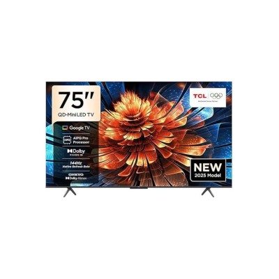 تلفاز TCL 75 بوصة سمارت 4K QD-Mini LED ملون كريستال كوانتم HDR 10+ للألعاب Google TV، معدل تحديث أصل